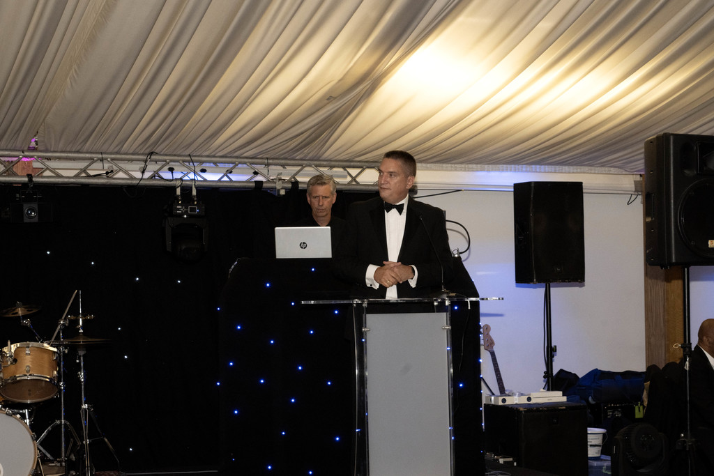 Chief executive Adam Sewell-Jones presenting at the Time to Shine Awards.