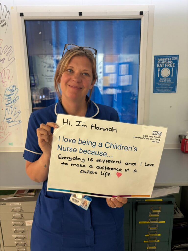 A children's nurse pictured on Bluebell Ward at Lister Hospital.