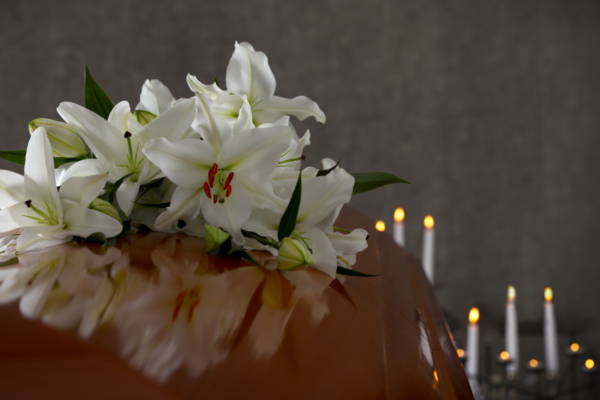 White flowers and candles
