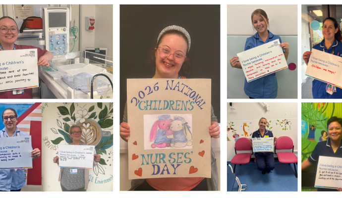 A collage of images of staff celebrating National Children's Nurses Day 2026