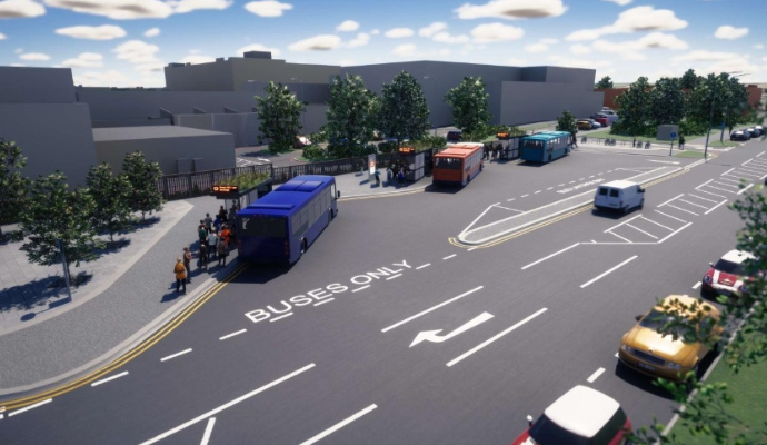 An artists impression image of the Lister Mobility Hub.