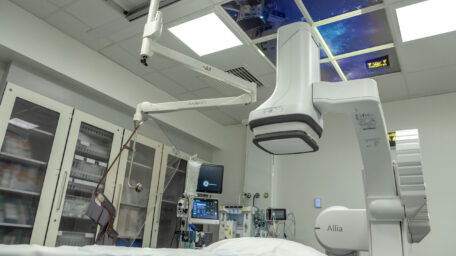 A photograph taken inside the new cath lab.