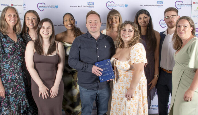 A picture of the Physiotherapy Team winning the 2023 People Choice award