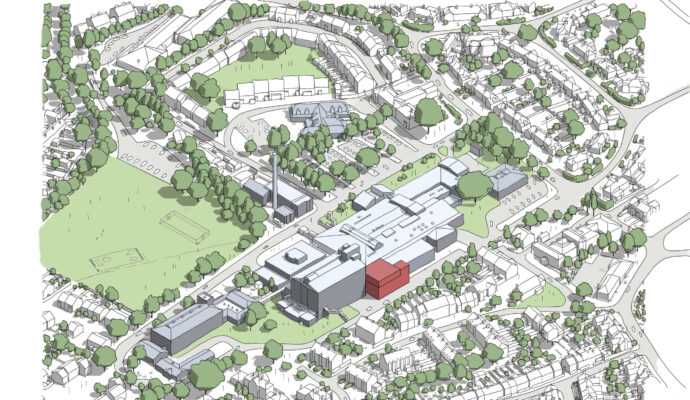 An artists impression of the new elective hub; made up of two new operating theatres that will be built at St Albans City Hospital.