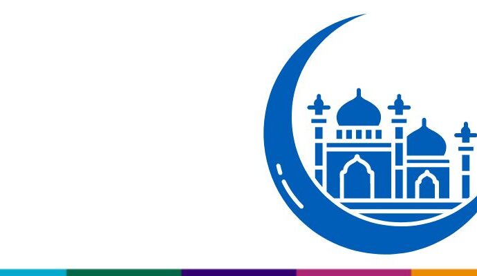 An image of a crescent moon and a mosque (an international symbol of Islam) can be seen on the right.